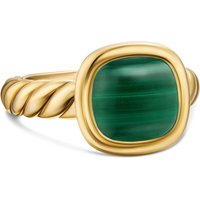 DY Mercer® Stone Ring In 18ct Yellow Gold With Malachite, 10mm - Ring Size Q
