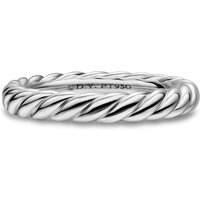 Cable Band Ring In Platinum, 3mm - Ring Size L