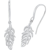 Silver Cubic zirconia Leaf Drop Earrings at Goldsmiths Jewellery Silver Cubic zirconia Leaf Drop Earrings.