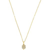14ct Yellow Gold Cubic Zirconia Clover Pendant Necklace