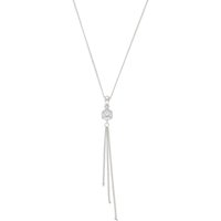 Silver Cubic Zirconia Tassel Necklace