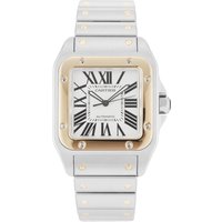 Santos 100 XL 38mm Stainless Steel and Yellow Gold