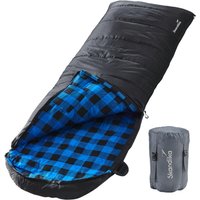 Skandika Deckenschlafsack Dundee Flanell | Baumwolle, Luxus-Qualität, koppelbar, Doppelschlafsack, 3 Jahreszeiten, bis -20°C, 220 x 80 cm/ 220 x 160 cm | Outdoor Camping Schlafsack