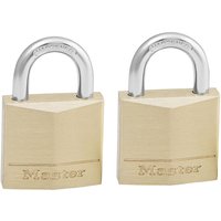 Lote de 2 candados de ancho con cuerpo de latón macizo, 4,9 x 3 x 1,2 cm