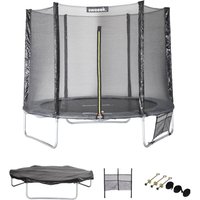 250cm trampolim com pacote de acessórios, cinza