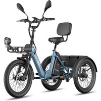 Triciclo elétrico f20 mate ii 48v 21ah travões hidráulicos cestos 180kg