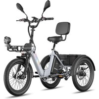 Triciclo elétrico f20 mate ii 48v 21ah travões hidráulicos cestos 180kg
