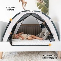 Tenda de cama com mosquiteiro - 200x90 cm - rede de 1 mm - creme