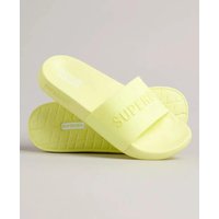 Superdry chinelos de piscina com logo – palmilha moldada – sunny lime green
