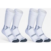 Kids Mid-rise Intermediate Basketball Socks Twin-pack - White