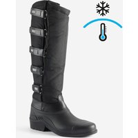 Adult Horse Riding Warm Long Rip-tab Boots - Black
