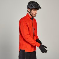 Decathlon UK ROCKRIDER Mountain Bike Rainproof Jacket Comfort 500 - Red | FREE Click & Collect at Stores and Asda. 365 Days return available.