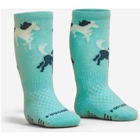 Horse Riding Socks 500 Baby - Turquoise/green With Designs