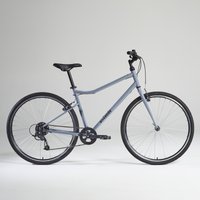 Decathlon UK RIVERSIDE Hybrid Bike Grey - 120 Series | FREE Click & Collect at Stores and Asda. 365 Days return available.