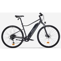 Decathlon UK RIVERSIDE High Frame Electric Hybrid Bike Riverside 520 E - Grey | FREE Click & Collect at Stores and Asda. 365 Days return available.