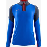 | Felpa calcio bambino VIRALTO 1/2 zip blu-arancione fluo | Kipsta