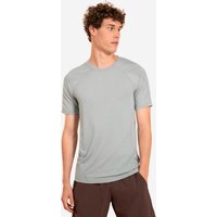 Men's Short-sleeved Second-skin Effect Yoga T-shirt - Silver Grey Delicate Blue