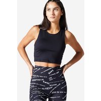 Women's Cardio Fitness Cropped Tank Top - Black