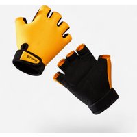 Decathlon UK BTWIN Kids' Cycling Fingerless Gloves - Yellow | FREE Click & Collect at Stores and Asda. 365 Days return available.