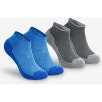 Kids Hiking Socks MH100 2-pack - Blue/grey