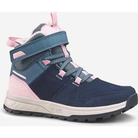 Kids Waterproof Snow Boots Sh500 Leather Blue Pink