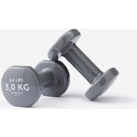 3 kg Fitness Dumbbells Twin-pack - Partially Recycled Cast Iron - Grey