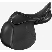 Sela de equitação em couro 17,5" cavalo 500 preto