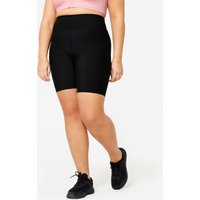 Decathlon UK Domyos High-waisted Plus Size Fitness Cycling Shorts - Black | FREE Click & Collect at Stores and Asda. 365 Days return available.