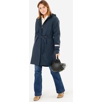 Decathlon UK BTWIN Second Life - Women's Waterproof City Bike Trench With Hood - Navy - Excellent | FREE Click & Collect at Stores and Asda. 365 Days return available.