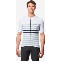 Decathlon UK VAN RYSEL Men's Fitted Short-sleeved Summer Road Bike Jersey - Edr 2 - Striped White | FREE Click & Collect at Stores and Asda. 365 Days return available.