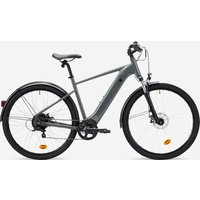 Decathlon UK ROCKRIDER High Frame Electric Hybrid Bike - E-actv 100 - Anthracite Grey | FREE Click & Collect at Stores and Asda. 365 Days return available.