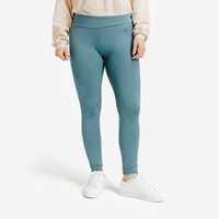 Women's Warm Winter Horse Riding Silicone Patch Leggings - Ash Green