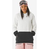 Women’s Warm And Comfortable Half-zip Hooded Snowboard Sweatshirt - Beige/black