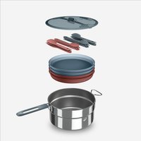 Camping Cooking Set In Stainless Steel 100 - 4-people - 18 Pieces.