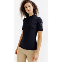 Women's Horse Riding Short-sleeved Heritage Polo Shirt - Black