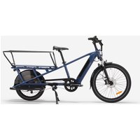 Decathlon UK BTWIN E-three 500 Longtail Electric Cargo Bike - Deep Blue | FREE Click & Collect at Stores and Asda. 365 Days return available.