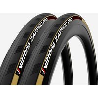 Set Of 2 Road Tyres (flex Bead) - Vittoria Zaffiro Pro V 700x25 Tanwall - Beige