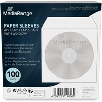 MediaRange Papierstecktaschen m. Sichtfenster, 100er-Pack