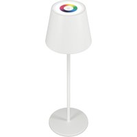 RealPower LED-RGB Tischlampe dimmbar mit Akku,weiss