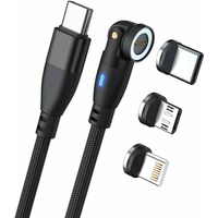 RealPower Magnetic cable 100 Watt,1m,black mit Adaptern