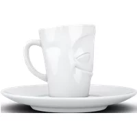 FIFTYEIGHT Espresso Mug mit Henkel 80ml - Vergnügt weiß