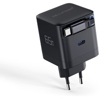 REALPOWER GaN Charger 65W schwarz,65 Watt,2x Type-C