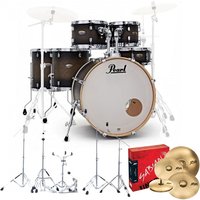 Pearl Decade Maple 6-teiliges Pro-Drumset mit Sabian XSR-Becken Satin Black Burst