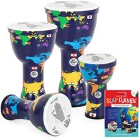 Percussion Plus Slap Djembe Pack Pre-Tuned 4 Mixed Player Pack World Map