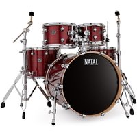 Natal Arcadia 22. American Fusion 5er Drum Kit Rote Schichten