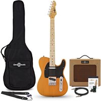 Knoxville E-Gitarre von Gear4music Butterscotch im Paket mit Verstärker