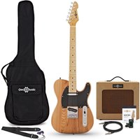 Knoxville-E-Gitarre Natural im Paket mit Verstärker