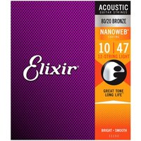 Elixir E11152 Nanoweb Light Top 12-String Akustiksaiten 10-47