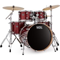 Natal Arcadia 20 5er Drum Kit mit Becken Red Strata