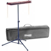 Stagg 5-teiliges Holz Temple Block Set mit Ständer & Tasche